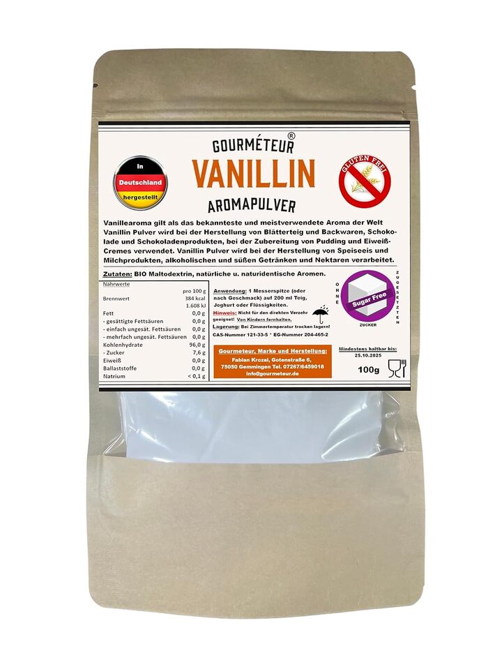 100g hochwertiges, zuckerfreies Vanille-Aroma-Konzentrat