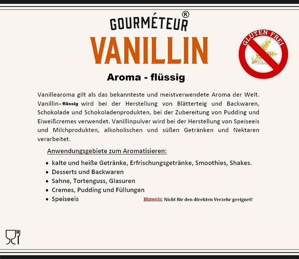 Hochwertiges 30g Vanille-Aroma-Konzentrat für Gourmets: Perfekt für Bäckerei und Konditorei, zuckerfrei und vegan.